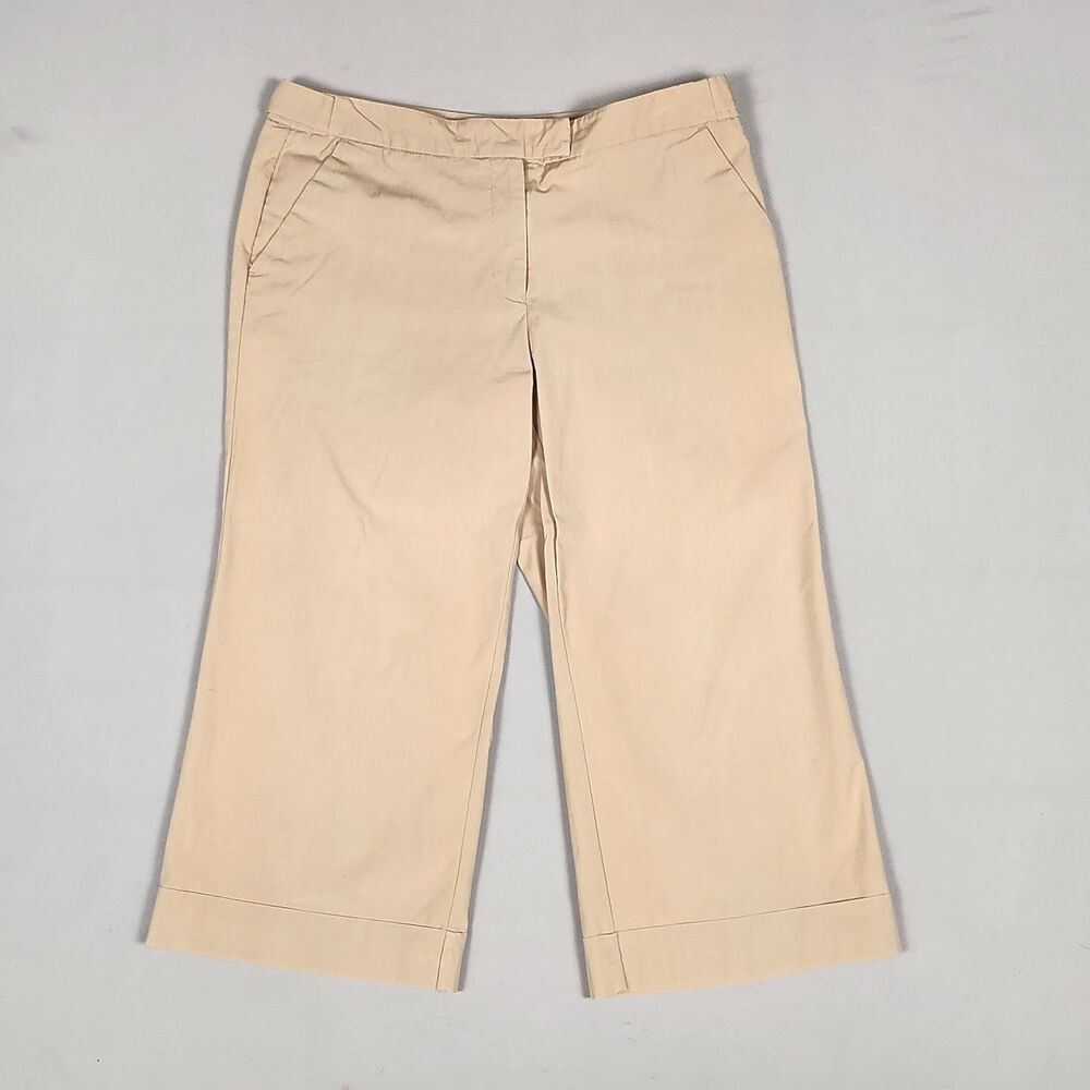 New York & Company Stretch Capri Pants Womens Size 6 Beige Cropped